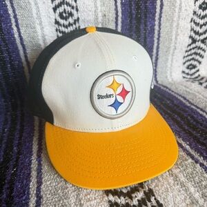 Pittsburgh Steelers Black New Era 9Fifty Snapback Hat Cap White/Black NFL